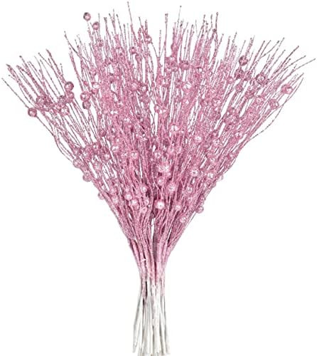 Lvydec 22pcs Christmas Glitter Berries Stems, 17" Artificial Christmas Picks for Christmas Tree Orna | Amazon (US)