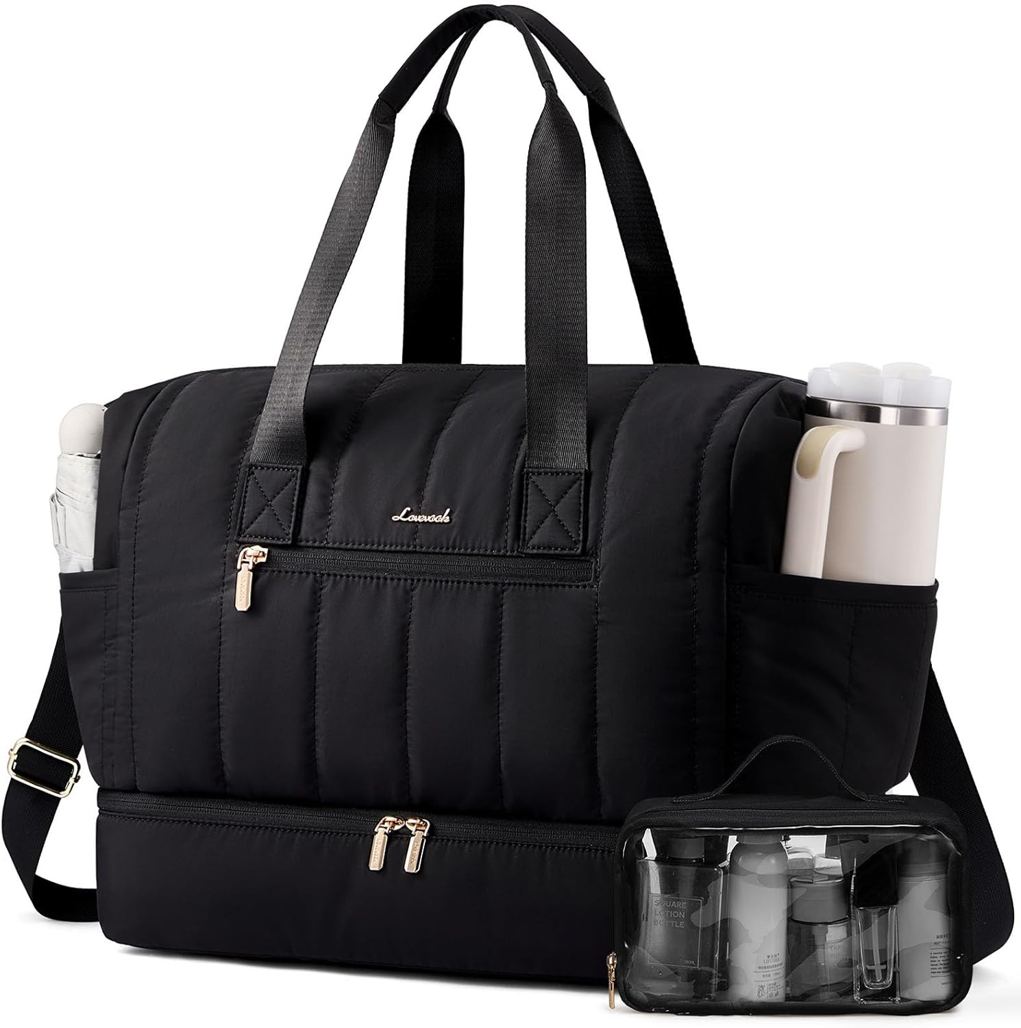 LOVEVOOK Travel Duffle Bag,Puffer Weekender Bags For Women with Shoe Compartment,42L Carry On Duf... | Amazon (US)