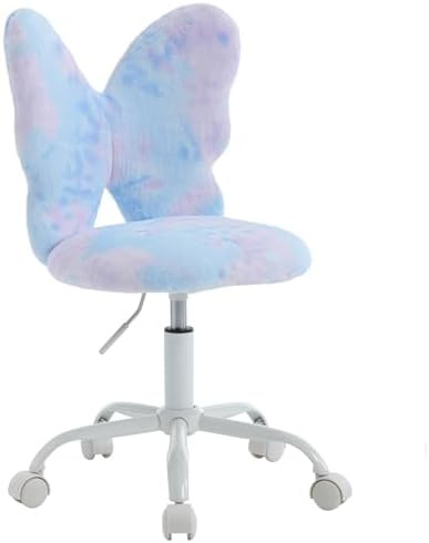 chairus Kids Desk Chair Butterfly Faux Fur Study Chair for Teenage Girls Adjustable Kids Vanity C... | Amazon (US)