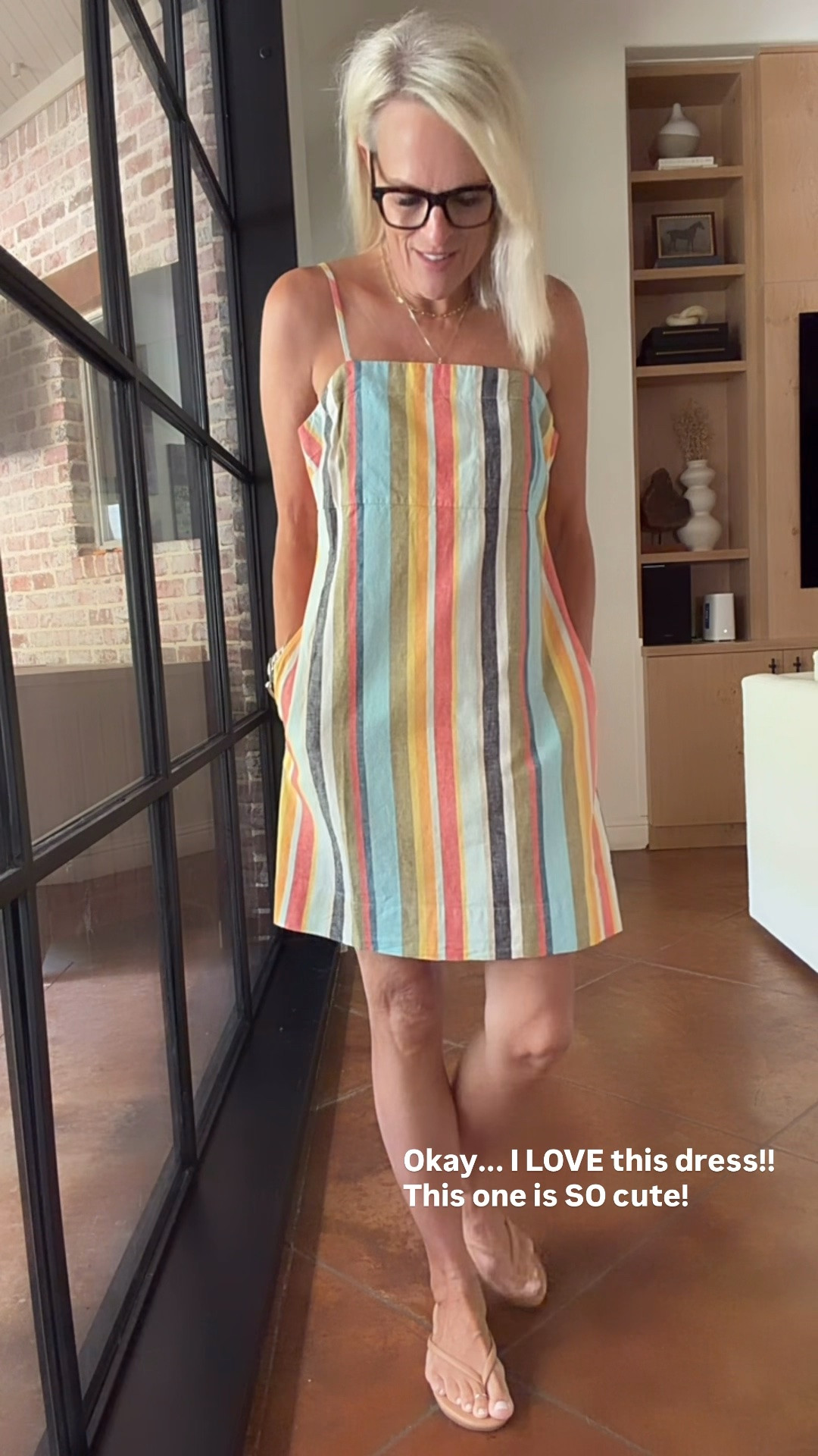 Okay...this may be my favorite Target dress I've tried lately! The colors are even prettier in person, and the linen blend fabric feels so nice. 

It's fully lined, has adjustable straps, pockets, and the cutest cutout detail in the back.

This is one of those dresses you can wear just about anywhere, and at only $25, it's such a great find!

💡 LTK MADE EASY ❤️ Heart = Support my posts! 🔖 Save = Get sale & restock alerts 📋 Lists = Keep favorites organized 📲 Share = Send lists and products to a friend. Hello, Christmas List! 💬 Comment = Ask me anything about what I'm wearing.:-)

#LTKootd #LTKSeasonal #LTKOver40