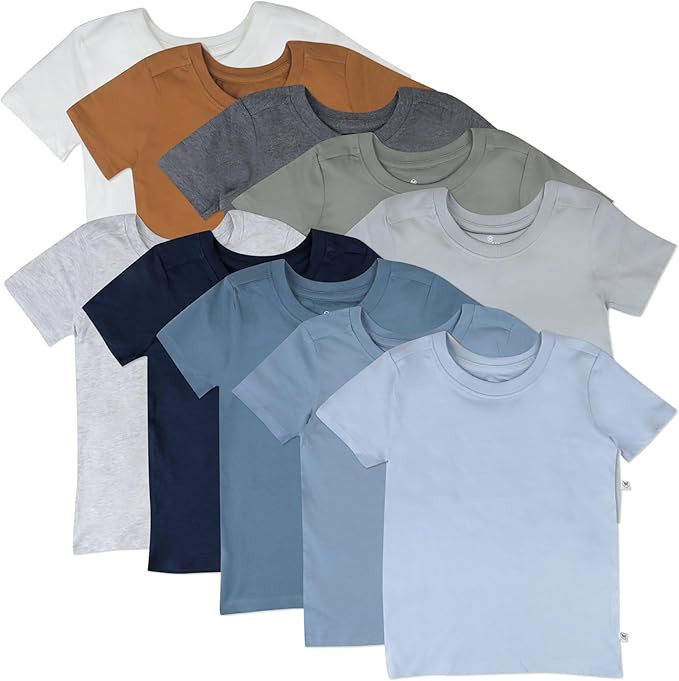 HonestBaby Baby Toddler & Kids' 100% Organic Cotton Short Sleeve T-Shirts (10-Pack) | Amazon (US)