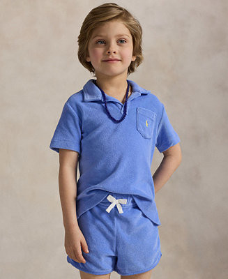 Polo Ralph Lauren Toddler and Little Boys Terry Polo Shirt and Short Set - Macy's | Macy's