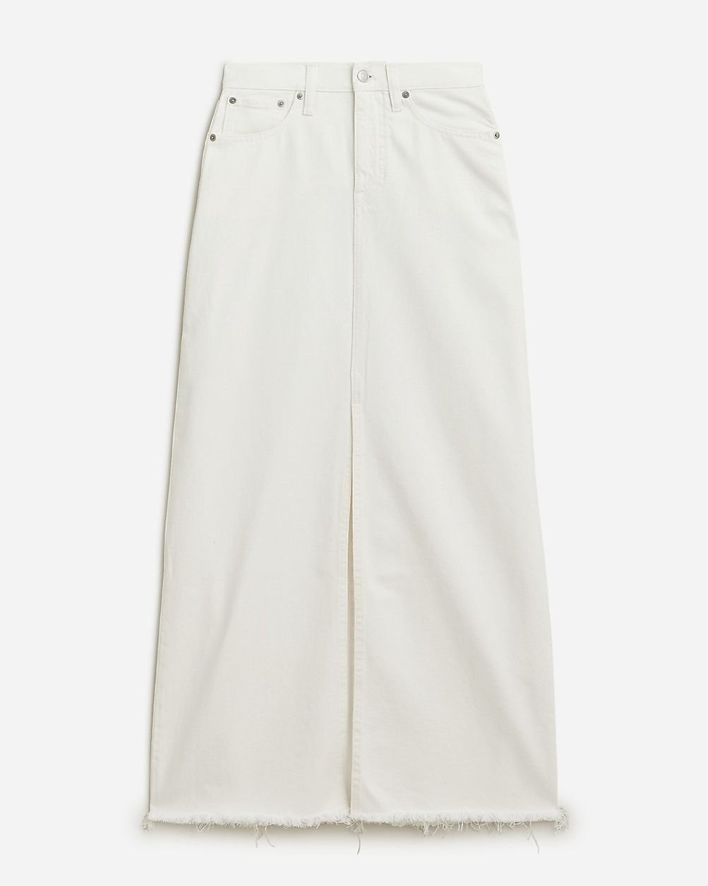 Denim maxi skirt in white | J.Crew US