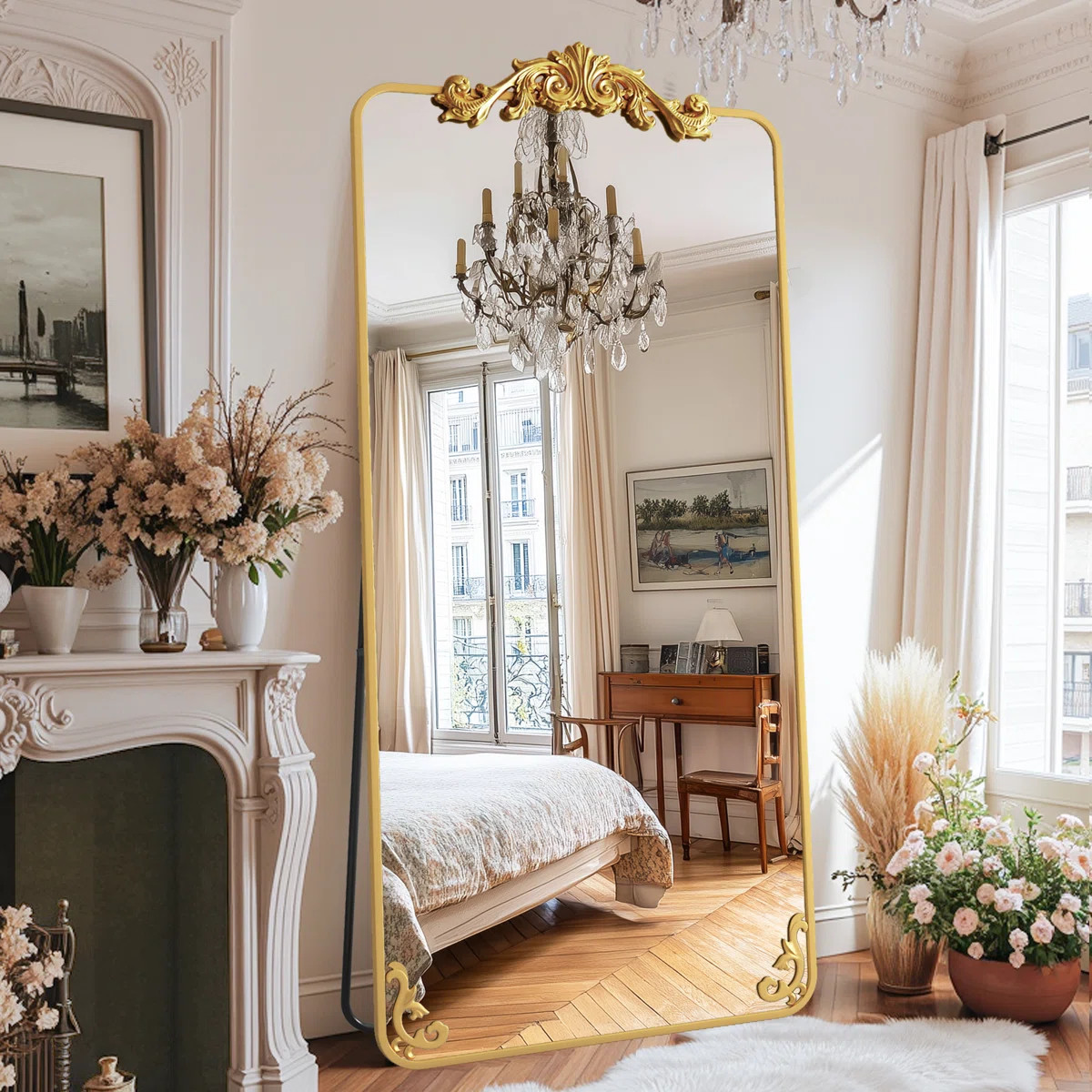 Ornately Carved Square Domed Mirror | Wayfair North America