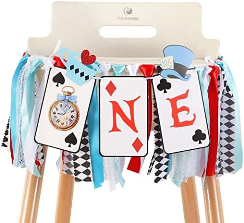 Alice in Wonderland One High Chair Banner - Wonderland Birthday Party Decorations for Girl's 1st ... | Amazon (US)