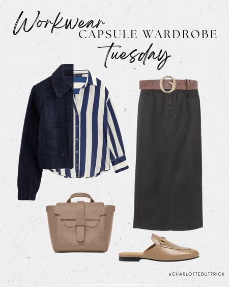Tuesday - capsule wardrobe workwear outfits of the week! 

A Boucle jacket is a current alternative to a blazer and a cropped length compliments longer skirt styles!

#workwear #bouclejacket #capsulewardrobe 

#LTKworkwear #LTKFind #LTKstyletip