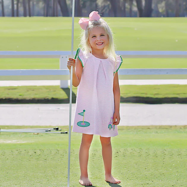 Golf Pink Stripe Claire Dress | Classic Whimsy