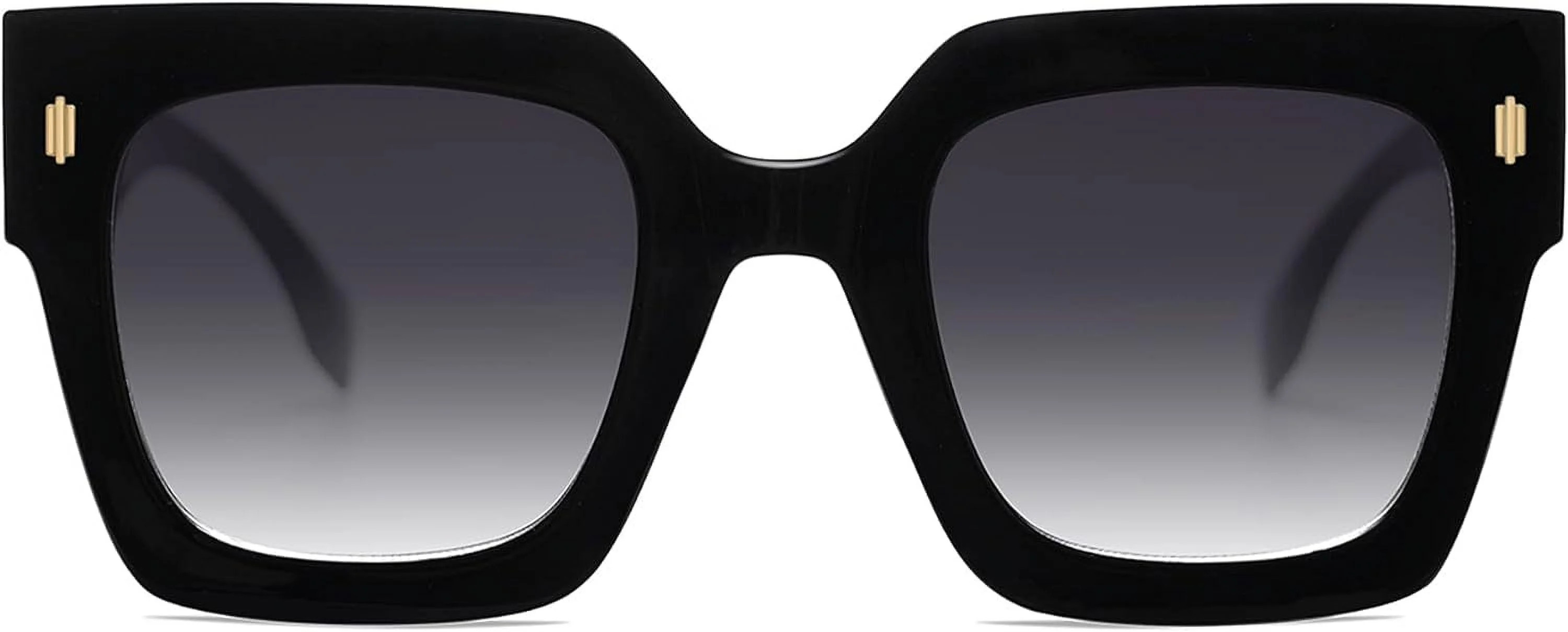 Vintage Oversized Square Sunglasses for Women,Retro Womens Luxury Big Large Sun Glasses UV400 SJ2... | Walmart (US)