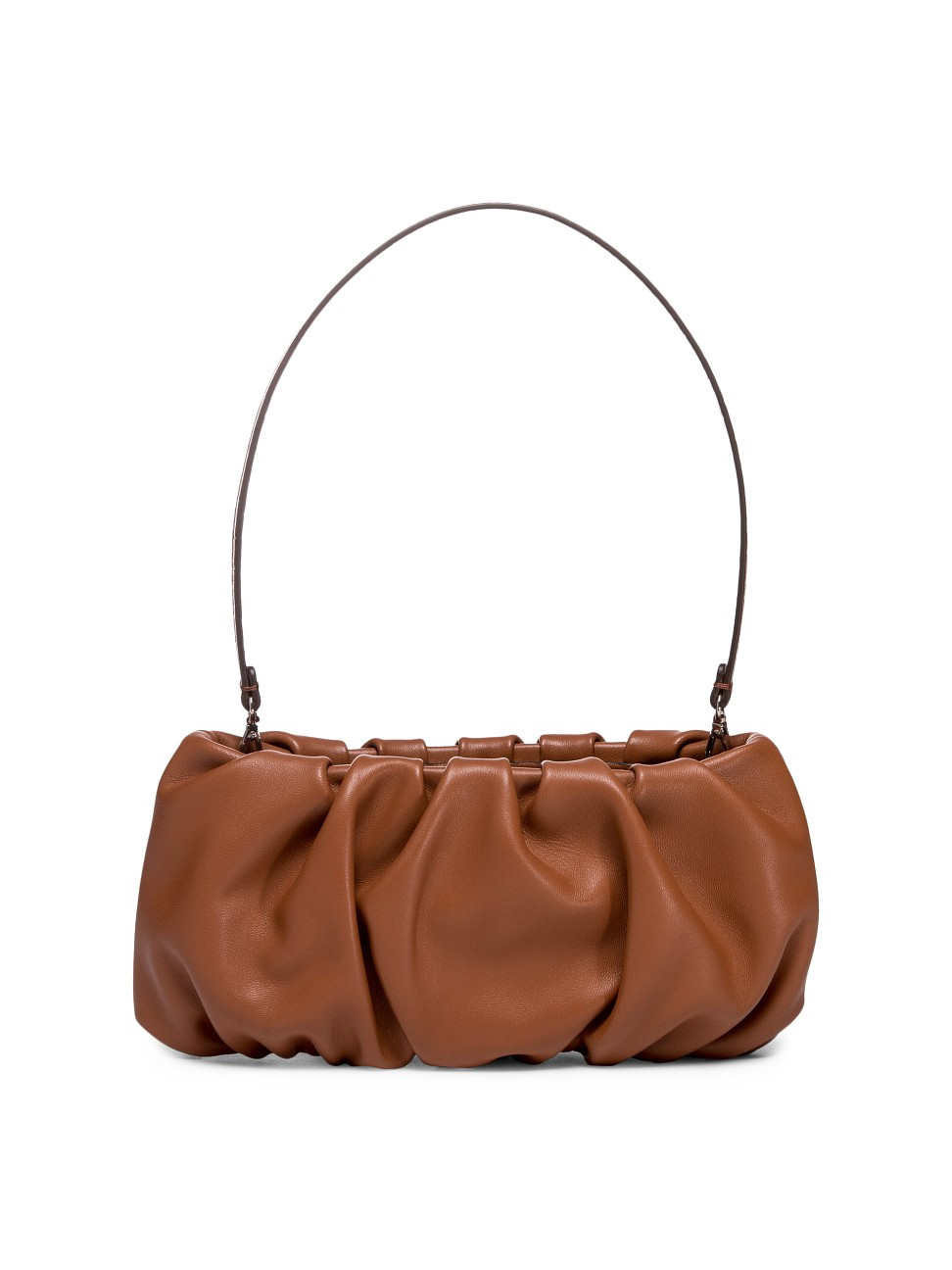 Staud Women's Bean Ruched Leather Shoulder Bag - Tan | Saks Fifth Avenue