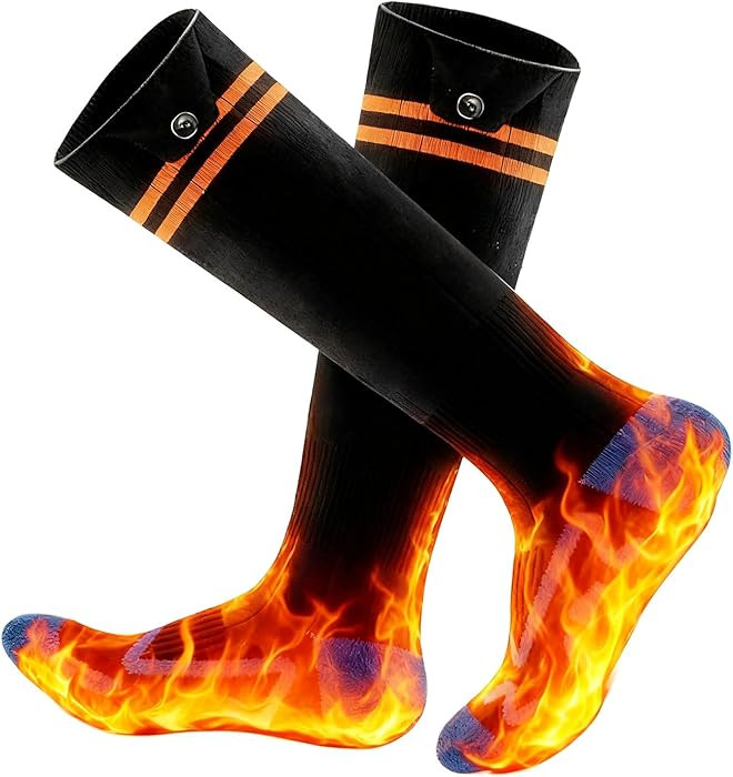 Heated Socks for Men & Women - 5000mAh Rechargeable Heated Sock, Electric Heated Socks with 4 Hea... | Amazon (US)