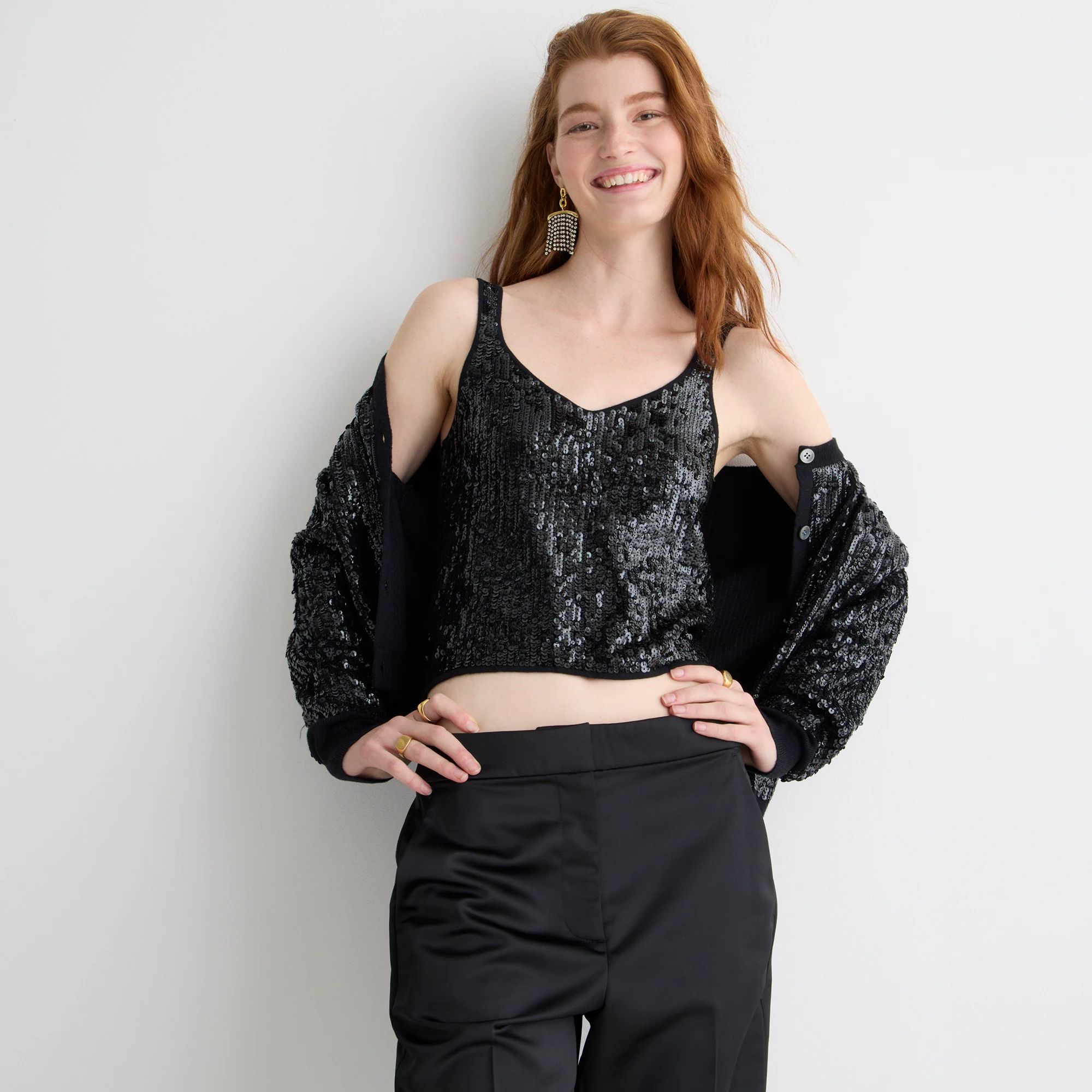 Sequin merino wool sweater-tank | J.Crew US