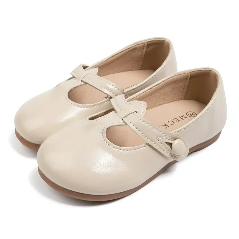 Meckior Toddler Girls Dress Shoes Little Girls Mary Jane Soft Sole Princess Shoes for Little Kids | Walmart (US)