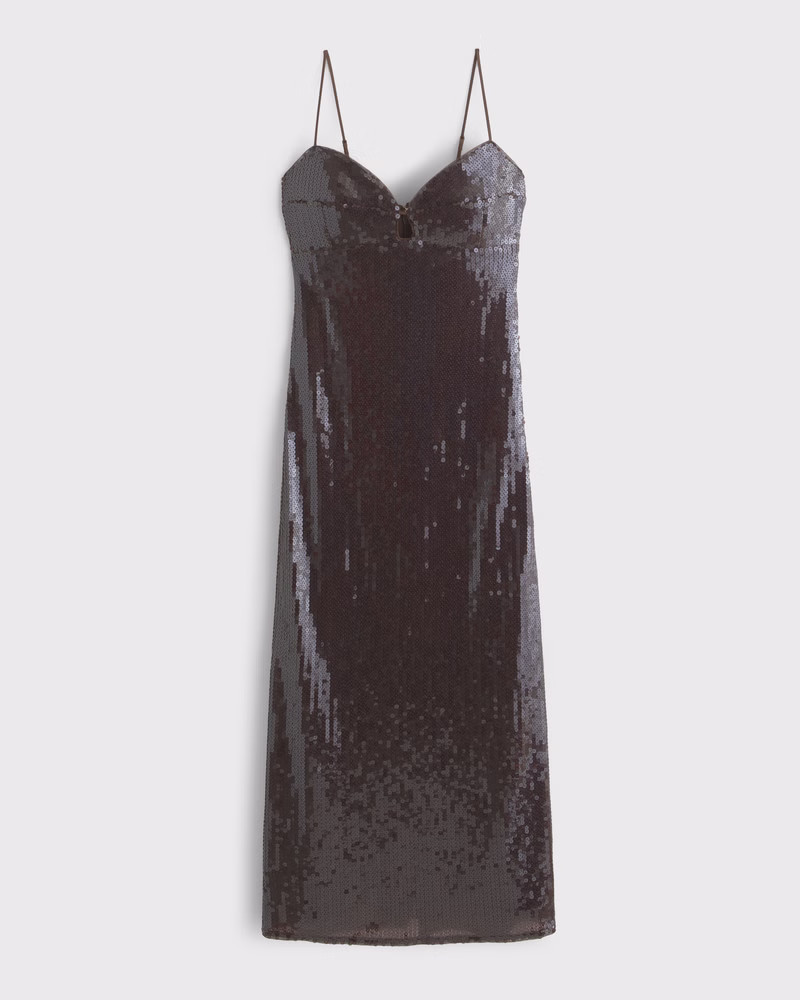 Women's The A&F Julia Slip Sequin Midi Dress | Women's Clearance | Abercrombie.com | Abercrombie & Fitch (US)