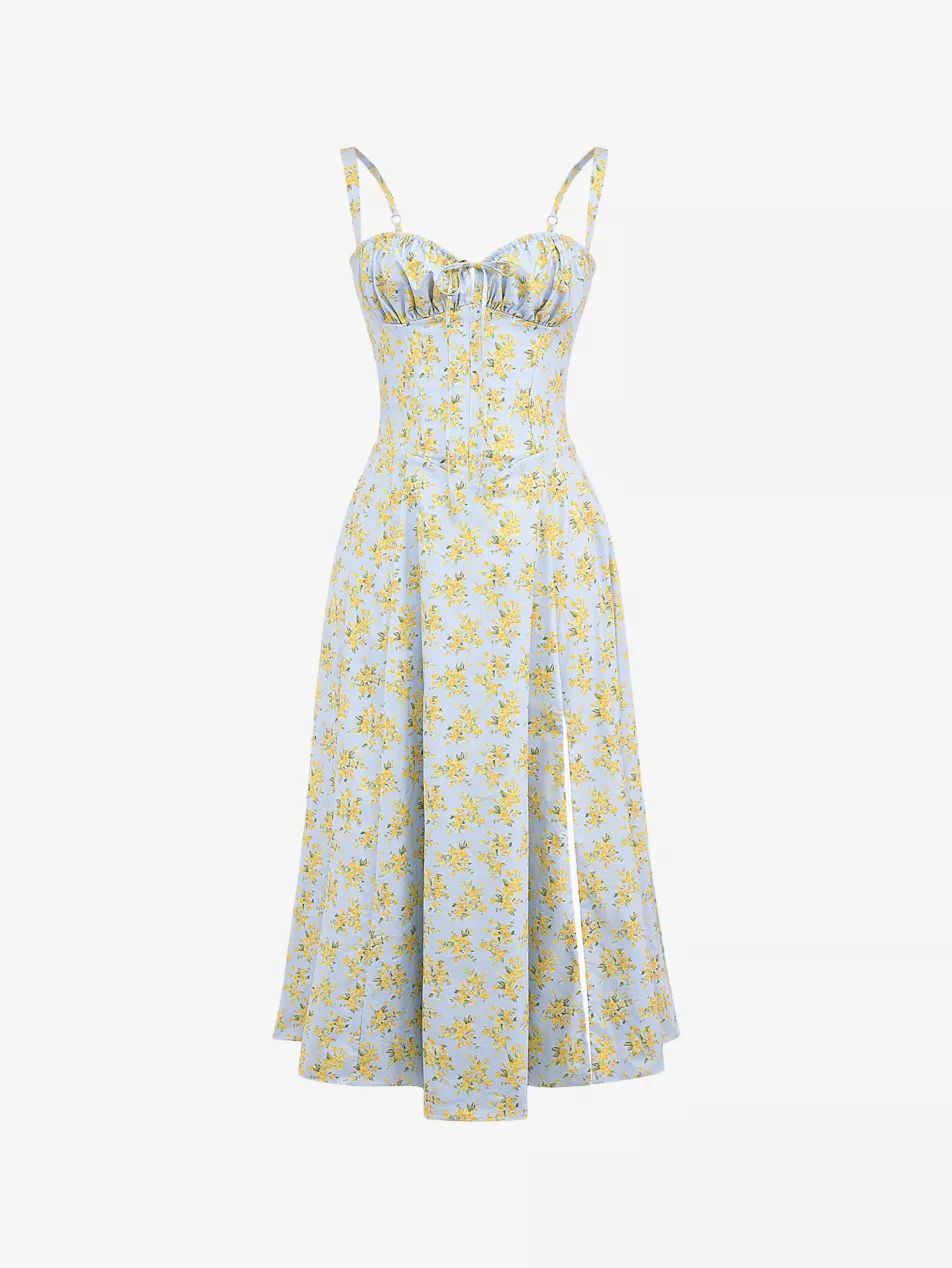 Carmen floral-print stretch-cotton midi dress | Selfridges