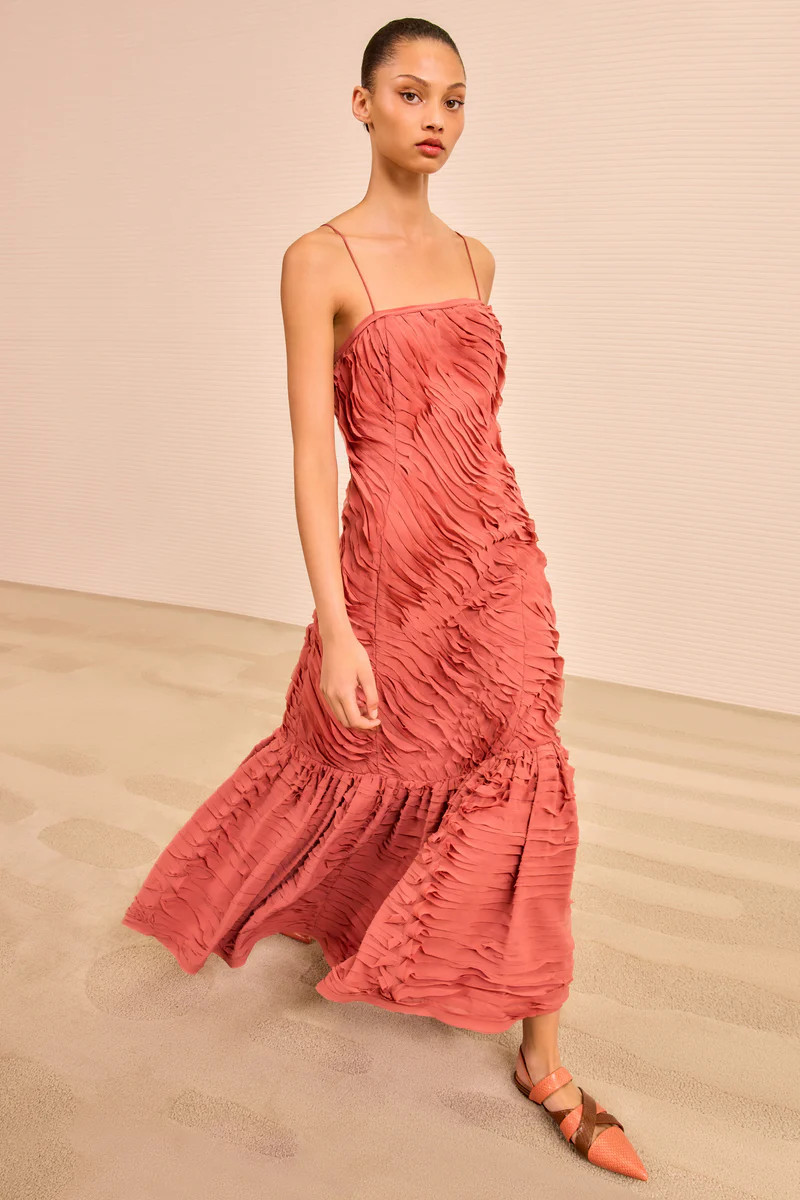 Augustina Cami Long Trumpet Dress - Chestnut | Ulla Johnson