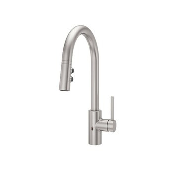 Pfister Stellen Stainless Steel 1-Handle Deck Mount High-Arc Handle Kitchen Faucet (Deck Plate I... | Lowe's
