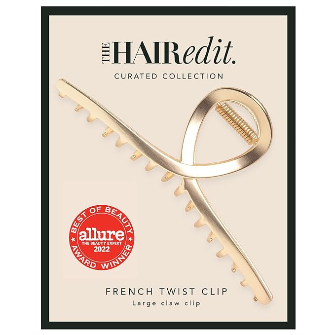 The Hair Edit French Twist Claw Clip - Large Gold Metal Loop Jaw Clip | Amazon (US)