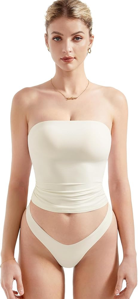 SUUKSESS Women Sexy Tube Top Summer Y2K Going Out Double Lined Basic Tank Top | Amazon (US)