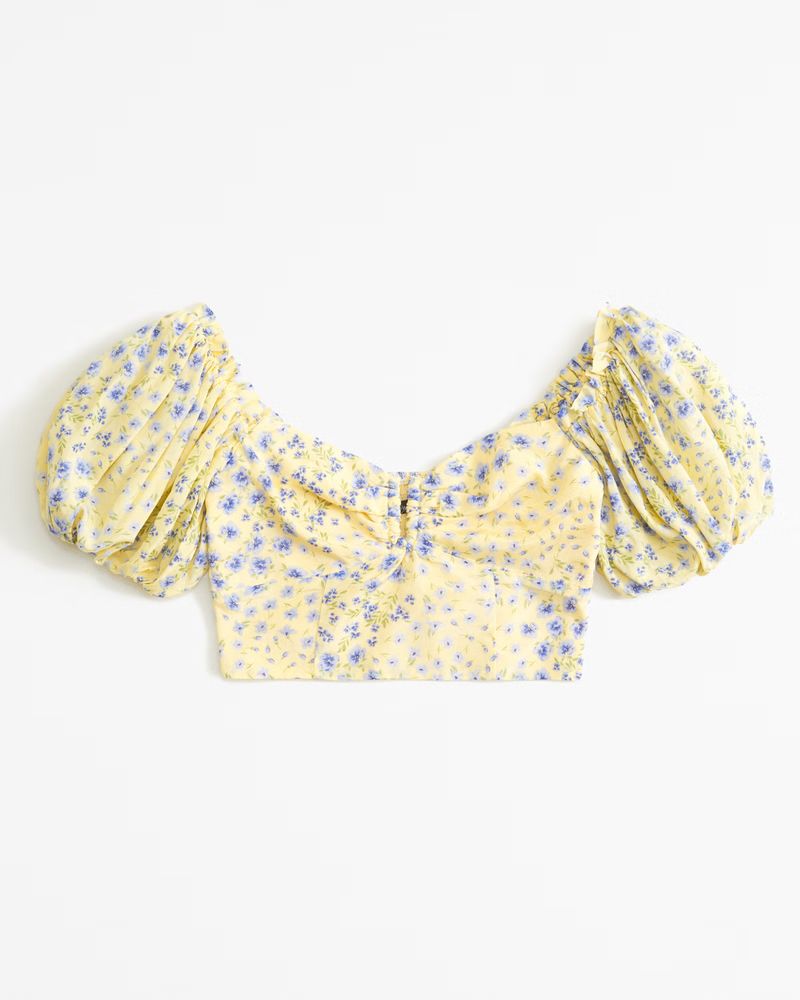 Women's Drama Puff Sleeve Sweetheart Set Top | Women's Tops | Abercrombie.com | Abercrombie & Fitch (US)