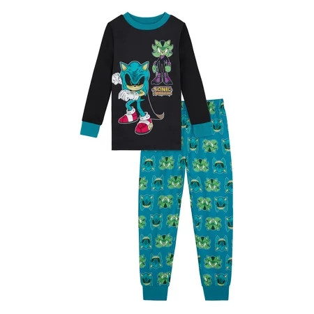 Sonic Boys Halloween Long Sleeve Sleep Top and Pants Set, 2-Piece, Sizes 4-10 | Walmart (US)