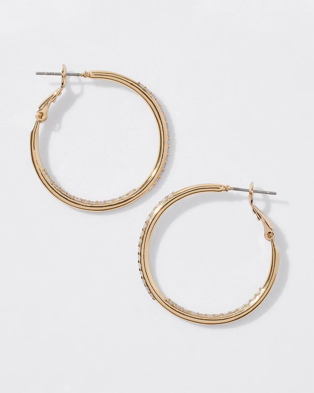 Gold Small Pave Hoop Earring | White House Black Market