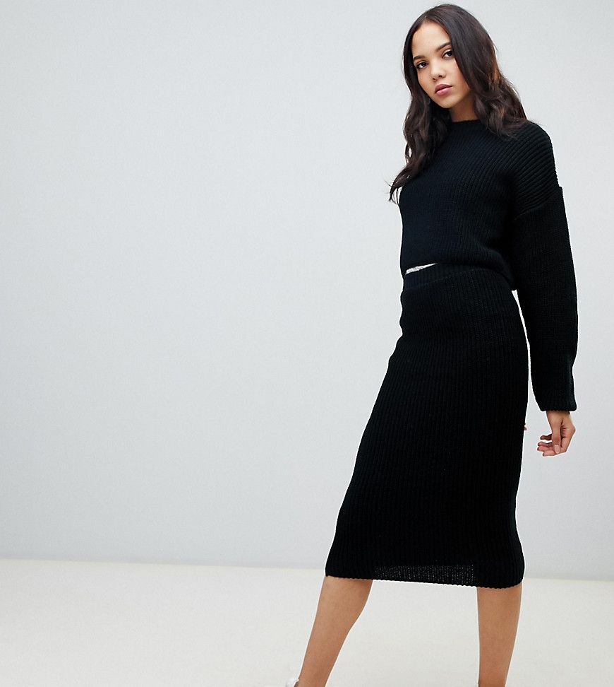 ASOS DESIGN Tall two-piece skirt in rib knit - Black | ASOS US