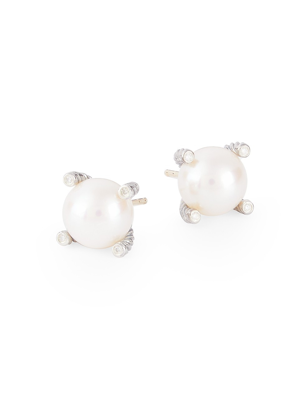 David Yurman Women's Pearl Earrings with Diamonds - Pearl | Saks Fifth Avenue