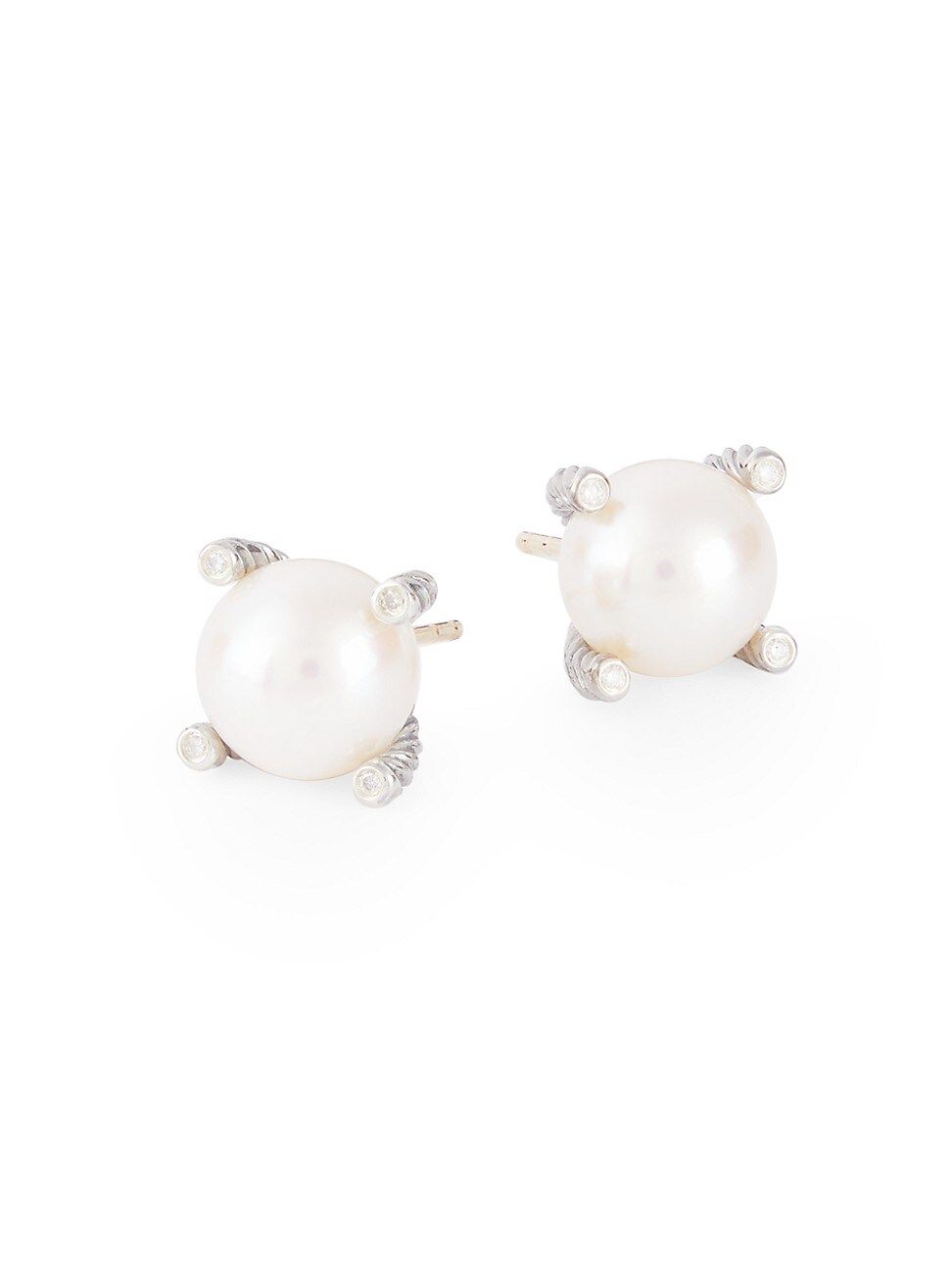 David Yurman Women's Pearl Earrings with Diamonds - Pearl | Saks Fifth Avenue