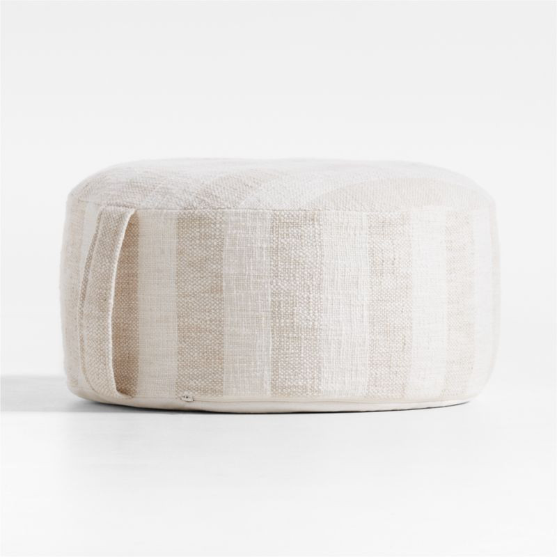 Cove Stone Tan Striped Kids Floor Cushion | Crate & Kids | Crate & Barrel