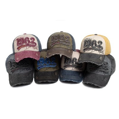 Vintage Washed Cotton Baseball Cap Men 1962 Embroidery Snapback Hip Hop Hats | eBay US