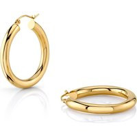 14K Yellow Gold Chunky Hoops | Solid Thick Hoop Earrings | Etsy (US)