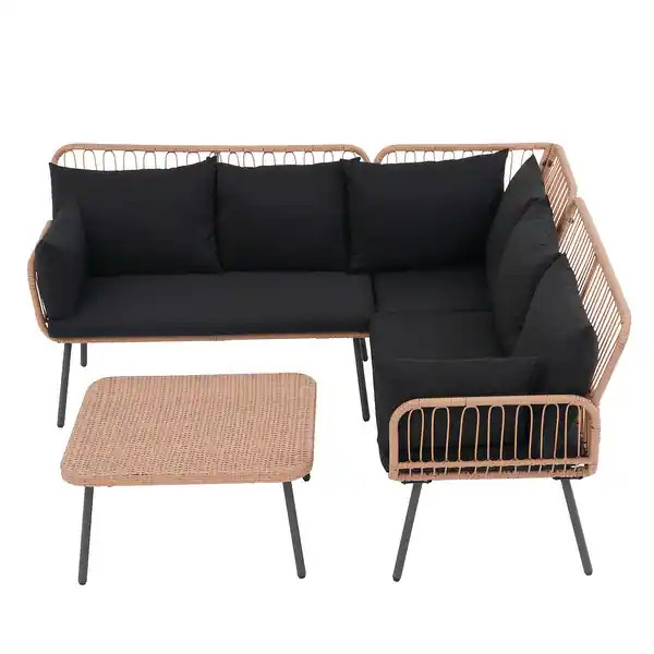 Outdoor Patio Furniture L-Shaped Sectional Sofa Set - Bed Bath & Beyond - 42492957 | Bed Bath & Beyond