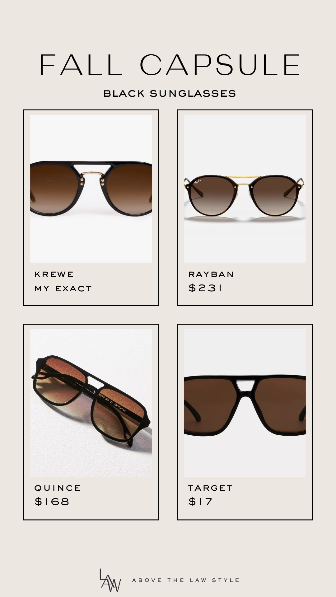 Fall Capsule: Sunglasses

#LTKFindsUnder100 #LTKStyleTip #LTKFindsUnder50