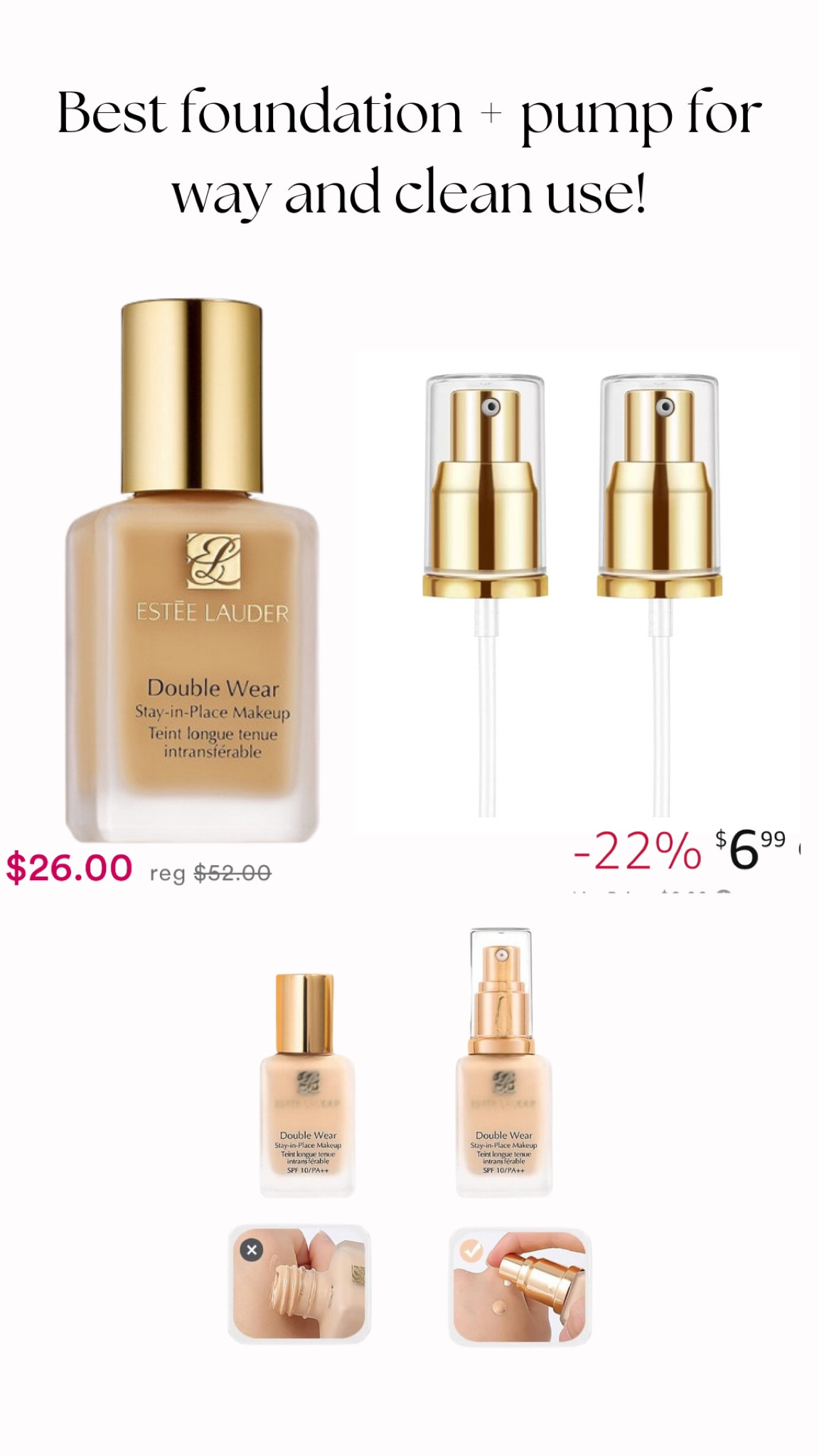 I used this foundation for all appearances and gamedays when I was a DCC 🙌🏼 it’s 50% off!
Then I add these pumps from Amazon which are a MUST!!!

#LTKBeauty #LTKStyleTip #LTKSaleAlert