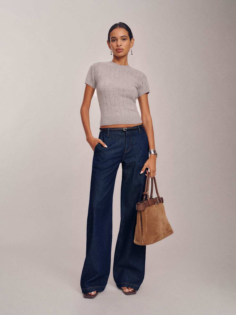 Elio Low Rise Denim Trouser | Reformation (Global)