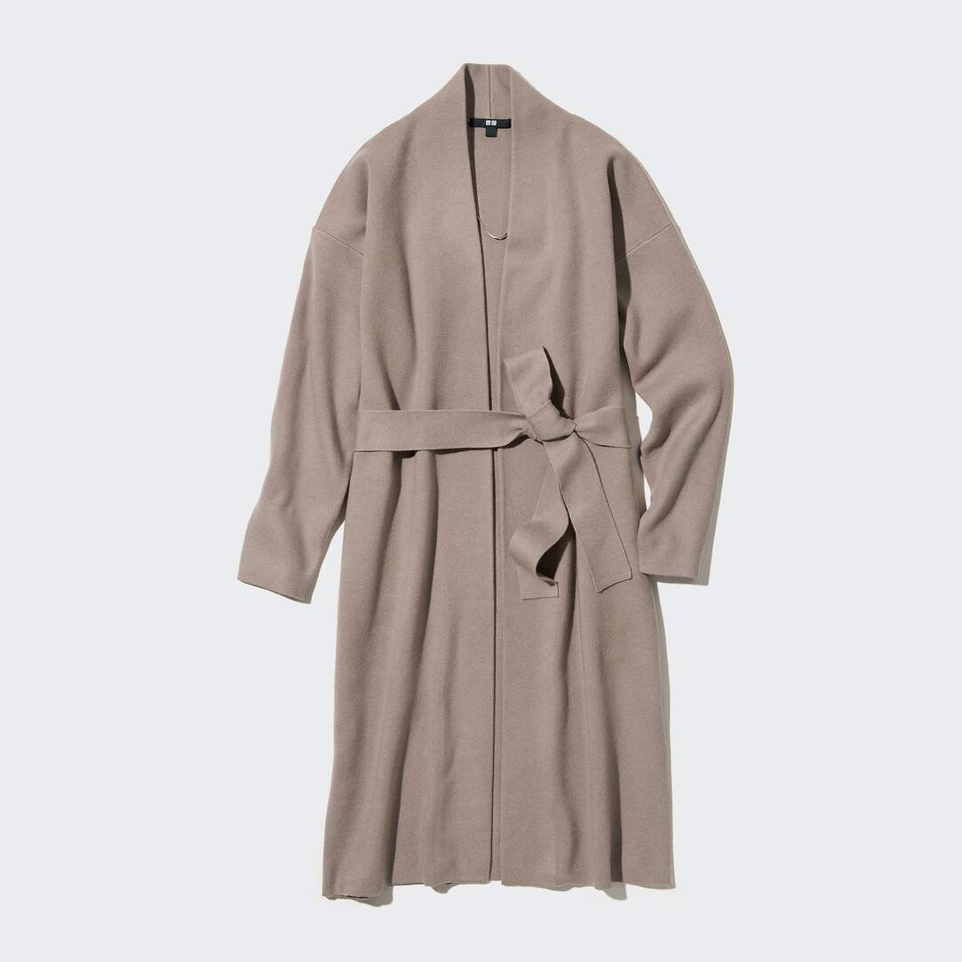 Soufflé Knitted Belted Coat | UNIQLO (UK)
