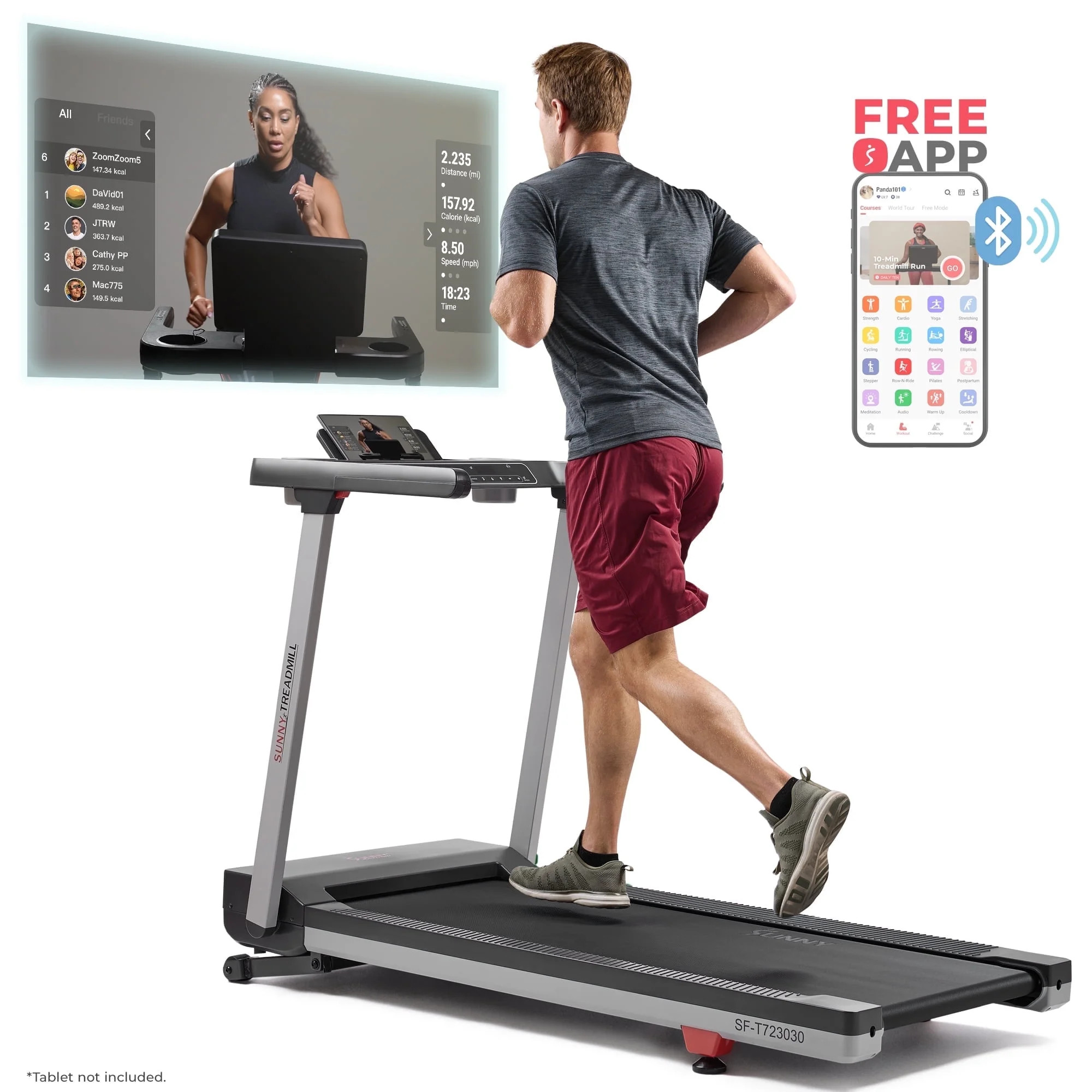 Sunny Health & Fitness Foldable Auto Incline Exercise Treadmill | Walmart (US)