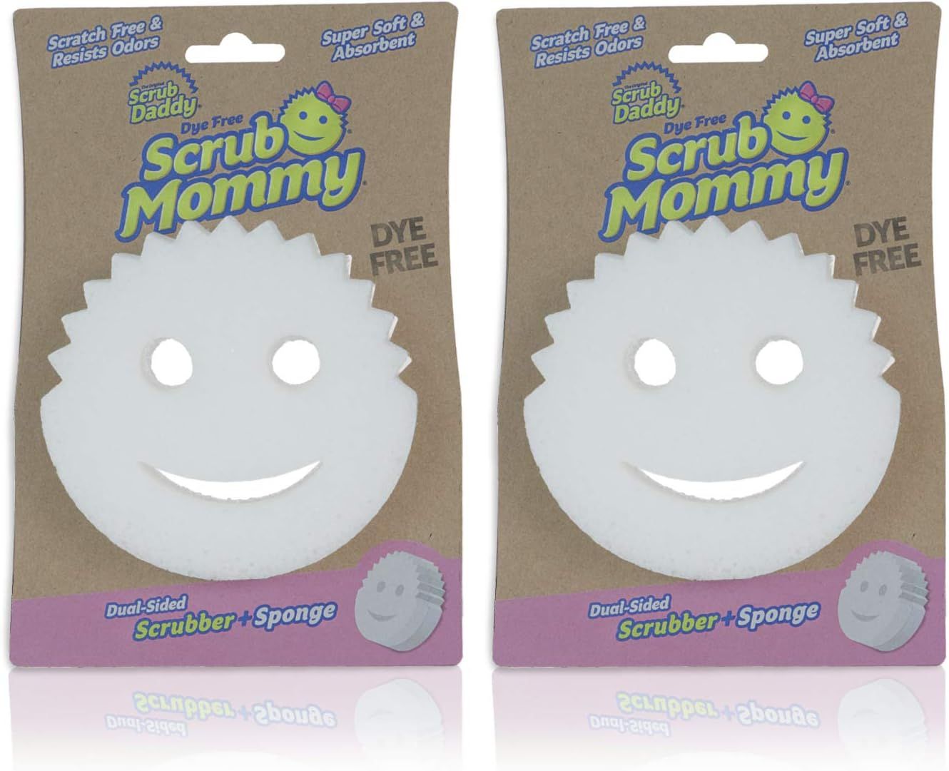 Scrub Daddy Dual-Sided Sponge and Scrubber- Scrub Mommy Dye Free - Scratch-Free Scrubber for Dish... | Amazon (US)