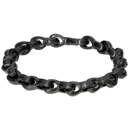 Stainless Steel Link Chain Bracelet with Matte Black Ion Plating | Walmart (US)
