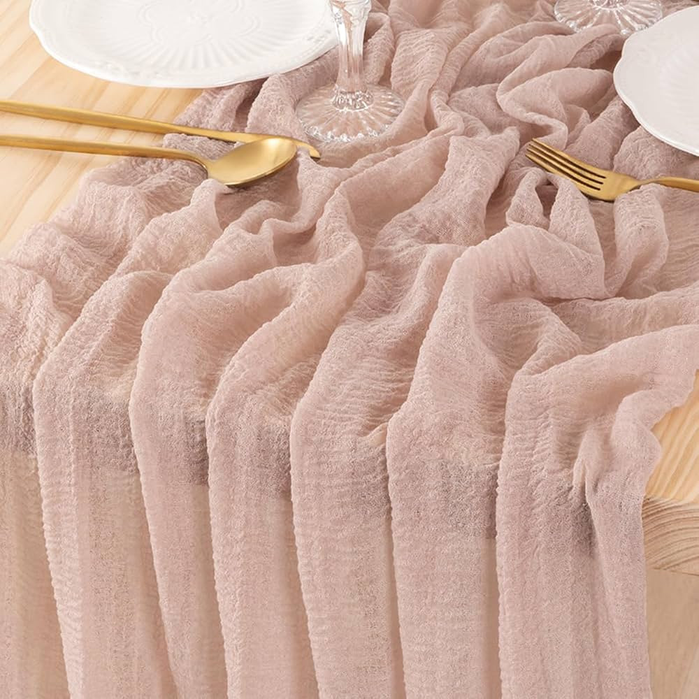 Socomi Cheesecloth Table Runner 10ft Cheese Cloth Boho Rustic 35 x 120 Inches Gauze Fabric for We... | Amazon (US)