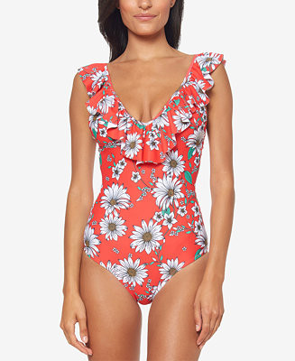 Jessica Simpson Ruffled One-Piece Swimsuit & Reviews - Swimwear - Women - Macy's | Macys (US)