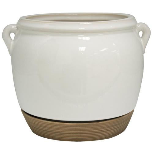 allen + roth 7.87-in W x 7.28-in H White Ceramic Planter | Lowe's