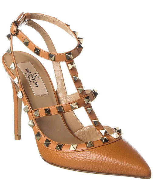 Valentino Rockstud Caged 100 Grainy Leather Pump | Shop Simon