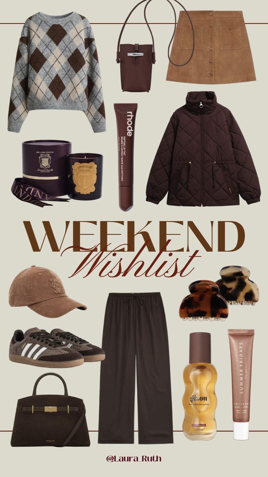 Weekend wishlist 🤎🍂 Think cosy knits, rich chocolate tones, suede textures & all the little autumn luxuries. From the perfect everyday trainers to the bag I can’t stop thinking about… consider this my fall shopping list!  

 #LTKuk #LTKautumn #LTKbag