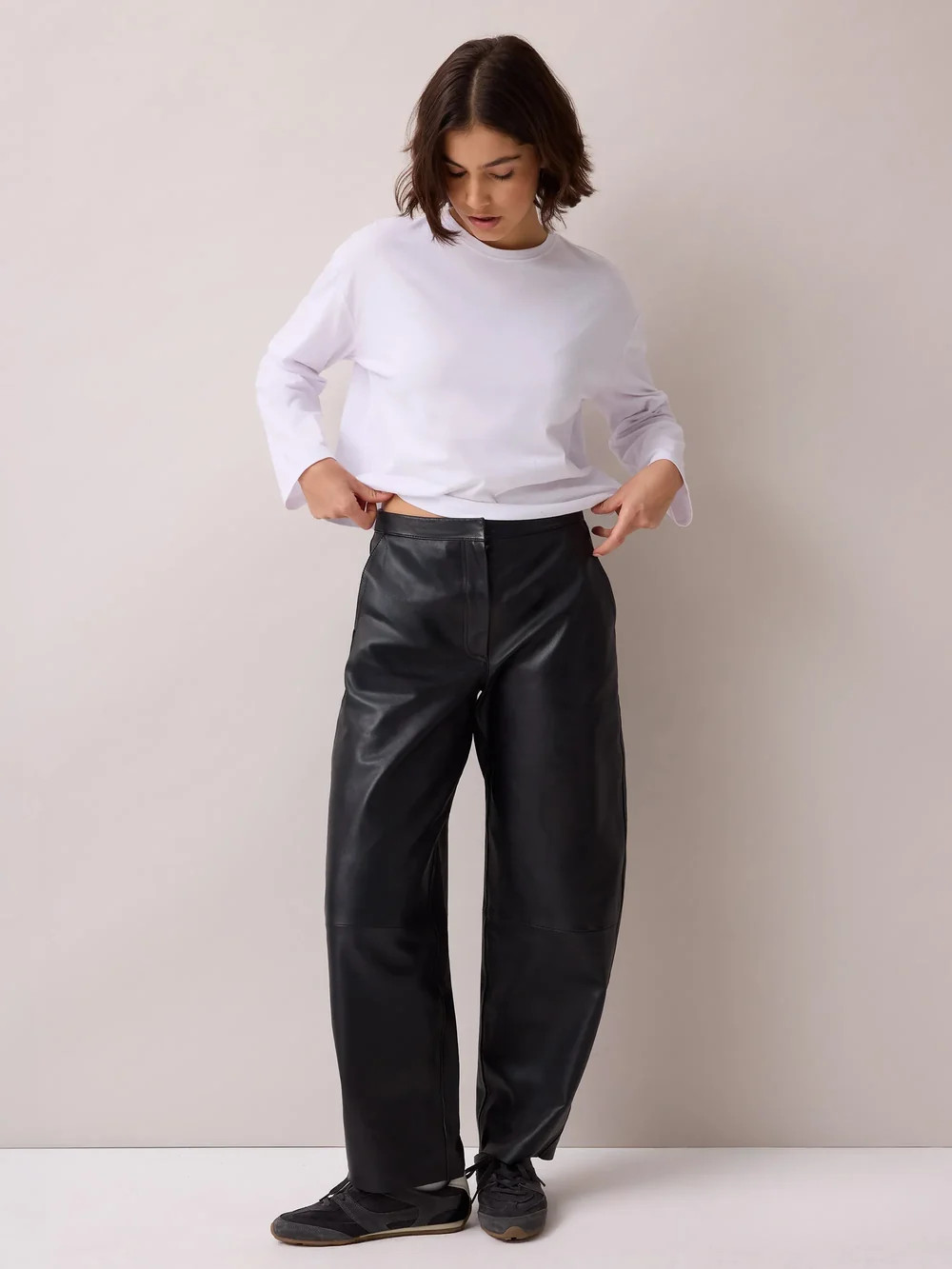 White Long-Sleeved Cotton T-Shirt | Ro&Zo