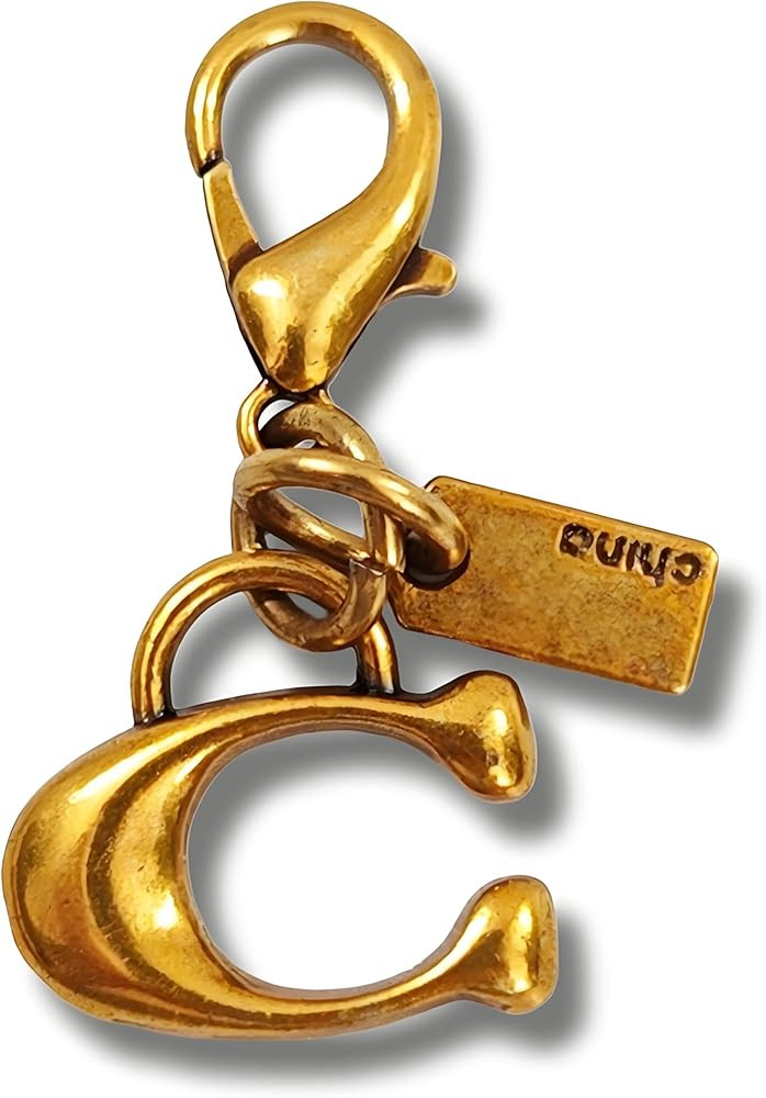 Solid Gold C Bag Charms for Handbag Purses, Cute Letter Keychain for Women, Purse Charm | Amazon (US)