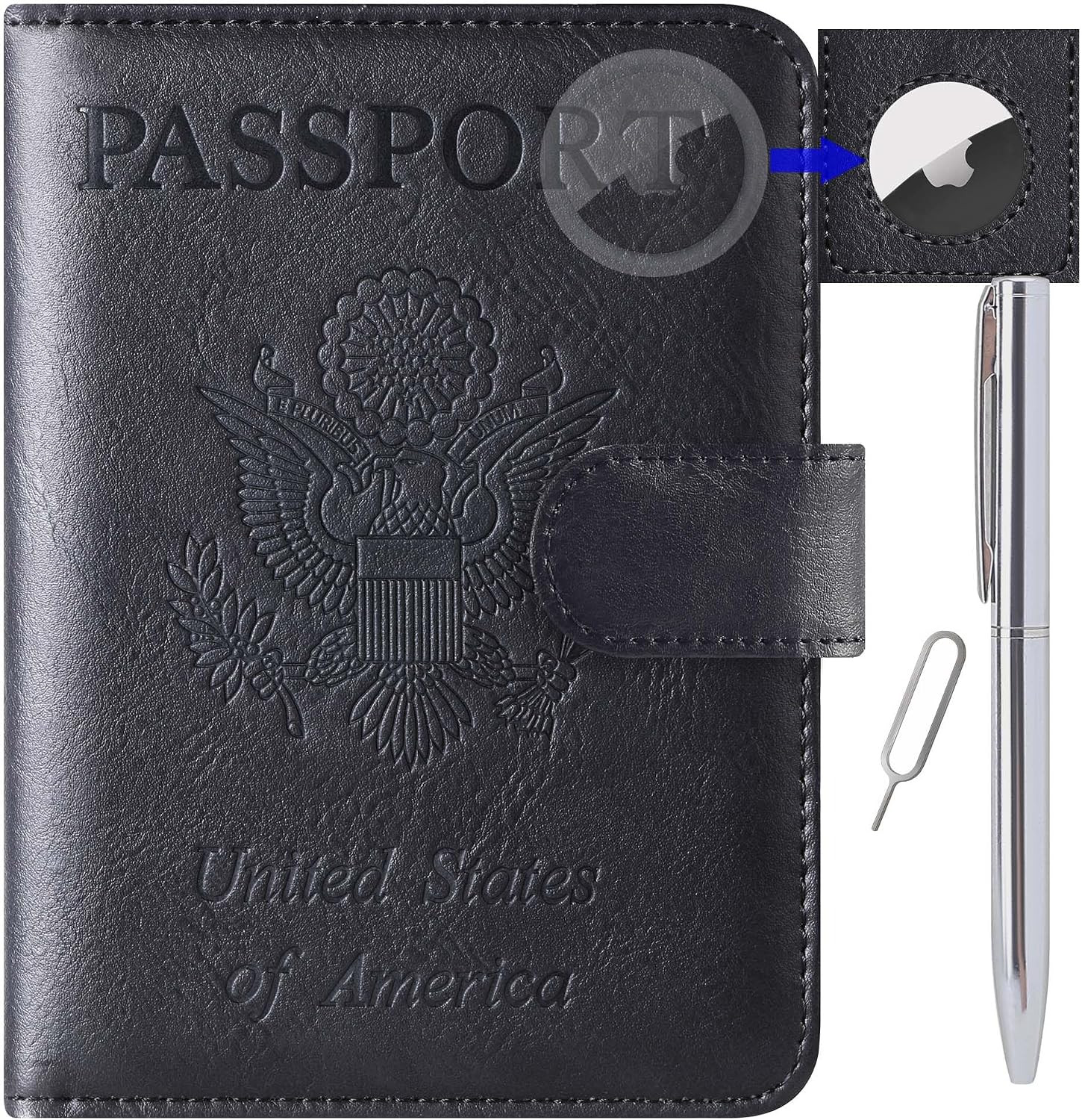 LOHASLIFE Airtag Passport Holder for Travel, Rfid Passport Cover Wallet | Amazon (US)