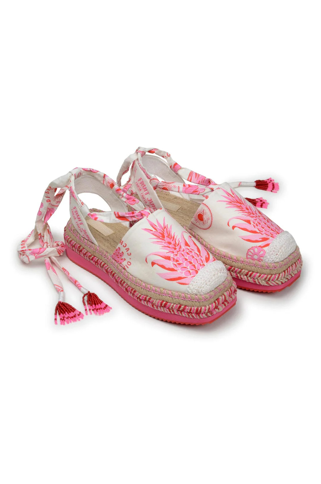 Pink Fruit Juice Espadrille Platform Sandal | FarmRio (US)