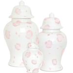 Light Pink Leopard Print Ginger Jars | Lo Home by Lauren Haskell Designs