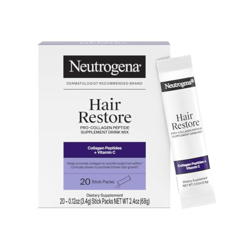 Neutrogena Hair Restore Pro Collagen Peptide Supplement Powder, 20 ct | Amazon (US)